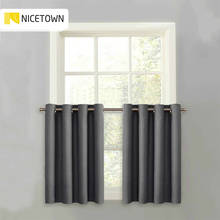 NICETOWN-cortina cenefa de nivel opaco, Panel de cortina superior con ojales para cocina, Media ventana, aislamiento térmico, 1 par 2024 - compra barato
