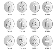 10 Pcs/lot  Stainless Steel Zodiac 12 Constellation Charm  DIY Jewelry for Bracelet Necklace Jewelry Making Tag 2024 - buy cheap