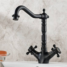 Black Oil Rubbed Bronze Dual Cross Handles Bathroom Kitchen Basin Sink Faucet Mixer Tap Swivel Spout Deck Mounted  tnf033 2024 - buy cheap