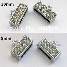 10pcs silver color zinc alloy End clasp Connector 8mm and 10mm slide Charms DIY Accessories Fit Pet Collar wristband keychain 2024 - buy cheap