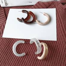 Korea Simple Design C Resin Hoop Acrylic Earrings 2021 3 Color Fashion Drop Earrings For Women Accessories Jewellery Gifts 2024 - buy cheap