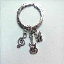 Модный брелок для ключей с надписью «Music Note», брелок-гитара, оригинальный брелок, оригинальный Шарм, монограмма 2024 - купить недорого
