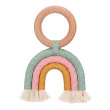 Christmas Baby Rainbow Teething Ring Safety Wooden Teether Baby Care Shower Gift 63HE 2024 - buy cheap