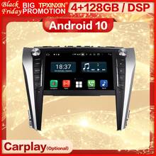 Мультимедийный стереоприемник Carplay для Toyota Camry, 4 + 128G, 2 Din, Android, Wi-Fi, аудиоплеер, головное устройство для Toyota Camry 2015, 2016, 2017 2024 - купить недорого