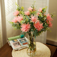 Flores artificiales de Rama corta para decoración del hogar, crisantemo de cangrejo de tacto Real, plantas falsas para boda, 3 uds. 2024 - compra barato