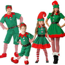 Masculino feminino menino meninas fantasia natal elf unisex crianças adultos família verde elf cosplay trajes carnaval fontes de festa purim presentes 2024 - compre barato