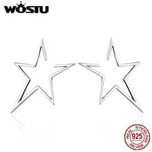 WOSTU Brand Authentic 100% 925 Sterling Silver Star Light Stud Earring For Women Fashion Jewelry Bijoux Gift CQE107 2024 - buy cheap