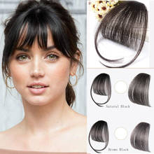 Shangke franja de cabelo sintético feminina, franja de cabelo curto, resistente ao calor, natural, peças de cabelo feminino 2024 - compre barato