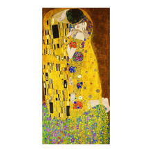Pintura al óleo clásica de Gustav Klimt Kisses, póster de arte famoso, impresiones de murales en lienzo, imagen para el hogar, decoración Nórdica 2024 - compra barato