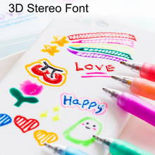 Assorted Colors Gel Pen Set 3D Font 1.0mm Cute Pen Student Stylo Kawaii Stationary School Supplies Juice Penne Scuola Glaze Pen 2024 - buy cheap