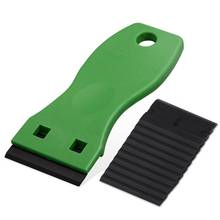 FOSHIO Carbon Fiber Wrap Razor Scraper+10pcs Double Edge Razor Blade Window Tint Glue Film Sticker Remover Squeegee for Cleaning 2024 - buy cheap