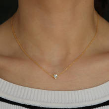 Collar de plata de ley 925 con forma de corazón, cadena delicada, cz, color dorado, diseño de piedra 2024 - compra barato