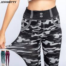 Women's Imitation Jeans Leggings Pants Stretchable Slim Fitness Leggings Faux Denim Jeans High Hips Sports Pencil Pants Casual 2024 - buy cheap