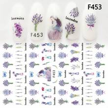 1 Sheet Unicorn Flamingo Butterfly Nail Art Stickers Flowers Dried Nail Decor Lavender 3D Stickers DIY Manicure Full Nail Decals 2024 - buy cheap