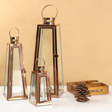 Velas de luxo, à prova de vento, moderna, de vidro, ouro, metal, lanterna, simples, nórdico verre, varas para velas, mm60zt 2024 - compre barato