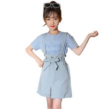Teen Girls Clothing Tshirt + Jumpsuit Teenage Girls Clothing Sashes Girl Clothing Summer Children's Clothing 6 8 10 12 14 2024 - buy cheap