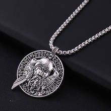 Dawapara Coin Necklaces with Odin's Figure and Two Raven Pattern Pendant Necklaces Vintage Norse Viking Jewelry for Men 2024 - buy cheap