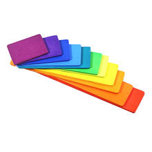 11 Packs Wooden Rainbow Building Blocks Boards Montessori Preschool Toys 2024 - buy cheap