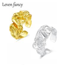 Gold Bumpy Tin Foil 925 Sterling Silver Ring for Women Jewelry Adjustable Ring Silver 925 Jewelry for Men Gift 2024 - buy cheap