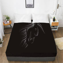 Mattress Cover Fitted Sheet With Elastic Band Bed Sheets Bedding Linens Queen King Size Bedsheet 90/150/160X200CM Black Horse 2024 - buy cheap