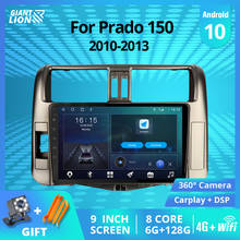 Radio Estéreo con GPS para coche, Radio con Android 10, 2Din, navegador, vídeo, No 2Din, DVD, para Toyota Prado 150, 2010-2013 2024 - compra barato