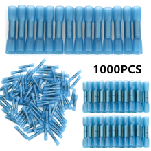 1000PCs Heat Shrink Butt Connectors Insulated Waterproof Blue Heat Shrinking Terminals 16-14 AWG Electrical Crimp Terminals 2024 - buy cheap