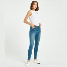 Pantalones vaqueros ajustados para mujer, de primavera y otoño, de cintura media, ajustados, de talla grande S-3XL 2024 - compra barato