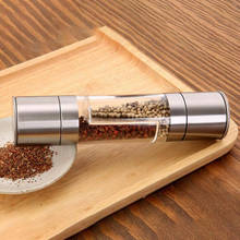 Salt And Pepper Grinder Spice Mill 2 in 1 Salt Grinder Hand Movement Stainless Steel Pepper Mill Grinder Muller Cooking BBQ Tool 2024 - buy cheap