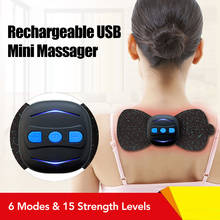 Mini massageador de pescoço elétrico, portátil, ems, massagem cervical, estimulador, adesivos, fisioterapia, instrumento de alívio de dor muscular 2024 - compre barato