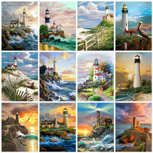 5D Square/Round Diamond Embroidery Lighthouse Scenery Diamond Painting Kit Cross Stitch Seaside Rhinestone Pictures Crafts Art 2024 - buy cheap