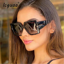 Gafas De sol clásicas De gran tamaño para mujer, lentes De sol cuadradas con gradiente, marca De lujo, diseño De moda para exteriores, lentes De sol De piernas grandes 2024 - compra barato