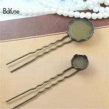 BoYuTe (10 Pieces/Lot) Antique Bronze U-shaped Hair Fork Hairpin with 15MM 20MM 25MM Blank Base Diy Hair Jewelry Accessories 2024 - buy cheap