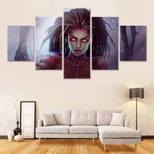 StarCrafts Queen of Blades Character Girl Sarah Canvas Painting Home Decoration 5 Pieces Wall Art Pictures Living Room Poster 2024 - buy cheap