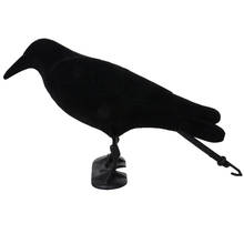 MagiDeal Flocked Jet Black Crow Decoy Bird Scarer Pest Control Garden Defense Scarecrow Animal Trap Decoy 2024 - buy cheap