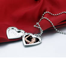 Женское украшение, серебряное ожерелье, симпатичная фотокоробка в форме сердца, ожерелье для девочки, модное Серебряное украшение 2024 - купить недорого