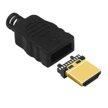 10set Gold plating HDMI Male Plug with plastic Shell welded joint 2024 - buy cheap