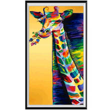 5d pintura diamante girafa animal diy kit de ponto cruz artesanal redondo mosaico de diamante decoração de bordado presente de ano novo 2024 - compre barato