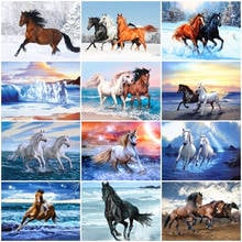 Huacan Horse Diamond Embroidery Full Display Diamond Mosaic Sale Animals Cross Stitch Diamond Painting Rhinestones Pictures 2024 - buy cheap