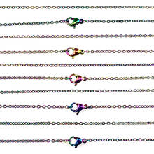 5 pçs/lote Rainbow Color Link Chains Colar de Aço Inoxidável Para Medalhão Flutuante DIY Fazer Jóias 2024 - compre barato