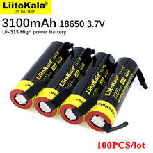 100 pçs nova liitokala Lii-31S 18650 bateria 3.7v li-ion 3100ma 35a bateria de energia para dispositivos de drenagem alta + níquel diy 2024 - compre barato