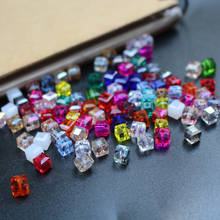 100Pcs 4mm 6mm Glass Crystal Beads Faceted Square shape Cube Loose beads Mix colors for jewelry Bracelet Necklace Earringmaking  2024 - buy cheap