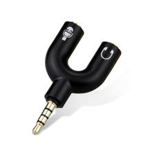 Adaptador de fone de ouvido tipo u de 3.5mm, adaptador de entrada dupla, divisor de fone de ouvido estéreo para pc/mp3, tocador de áudio de smartphone 2024 - compre barato