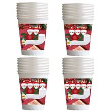 Juego de vasos desechables de papel de Navidad, vasos de café a prueba de fugas, adorno personalizado para cupcakes para fiesta de Navidad, 10 Uds. 2024 - compra barato