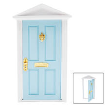 Odoria 1:12 Miniature Wooden Fairy Door with Doorlock Key DIY Furniture Home Hardware Set Dollhouse Accessories Doll House Decor 2024 - buy cheap