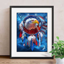 5d faça você mesmo pintura diamante águia americana bordado animais inteiramente quadrado/redondo broca mosaico pintura decoração 2024 - compre barato