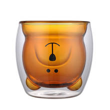Пивной бокал с 3d-изображением милого медведя, термостойкая кофейная чашка с двойными стенками, бокал для утреннего молока, сока 2024 - купить недорого