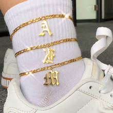 A-Z 26 Initials Anklets Bracelet For Women Stainless Steel Old English Letter Ankle Bracelet Summer Accessories Foot Jewelry 2024 - buy cheap