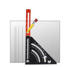 Regla de escala para carpintería, regla cuadrada multiángulo de aleación de aluminio, marcador de línea de trazado triangular multifuncional, herramienta de medición 2024 - compra barato