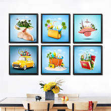 Impresiones de arte de pared de viaje de verano, pintura de lienzo creativa, póster de paisaje nórdico, decoración del hogar 2024 - compra barato