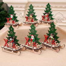 Colgantes de madera con forma de árbol de Navidad para niños, adornos de Papá Noel/muñeco de nieve para árbol de Navidad, decoración de fiesta, regalo, 1 ud. 2024 - compra barato